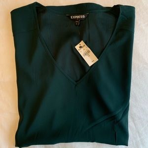 Express deep green gramercy v-neck top